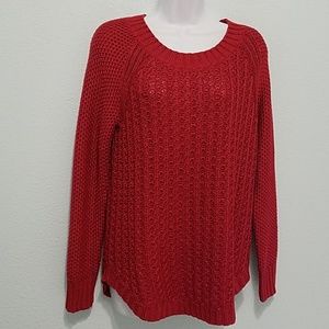 Calvin Klein Jeans Size M  Cable Knit Sweater Red